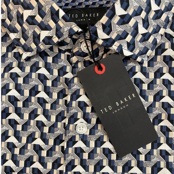 Ted Baker London Men S SOREN LS ARCHIE PRINT Slim Fit Button Down Shirt‎ NWT